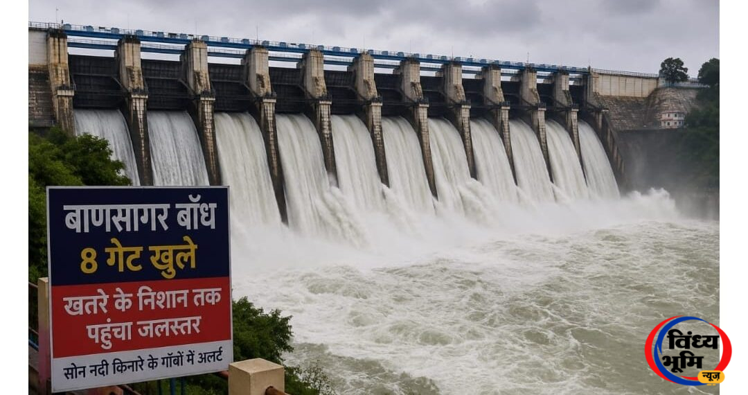 बाणसागर बांध के 8 गेट खुले, बढ़ते जलस्तर से सोन नदी में उफान का खतरा. 45 IMG 20260831 WA0017