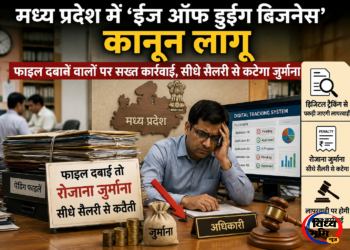 एमपी में अफसरों की मनमानी खत्म: अब फाइल दबाने पर सैलरी से कटेगा जुर्माना, 'ईज ऑफ डूइंग बिजनेस' कानून लागू 50 एमपी में अफसरों की मनमानी खत्म: अब फाइल दबाने पर सैलरी से कटेगा जुर्माना, ‘ईज ऑफ डूइंग बिजनेस’ कानून लागू