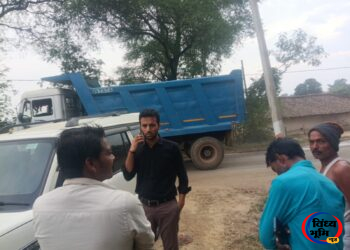 Sidhi kusmi news,भदौरा में रेत परिवहन करने वाले वाहनों की औचक जांच