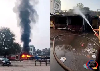 Massive Fire in Sidhi: सीधी के गांधी चौक स्थित चौपाटी में भीषण आग, दो दुकानें जलकर खाक; लाखों का नुकसान 1 Massive Fire in Sidhi: सीधी के गांधी चौक स्थित चौपाटी में भीषण आग, दो दुकानें जलकर खाक; लाखों का नुकसान